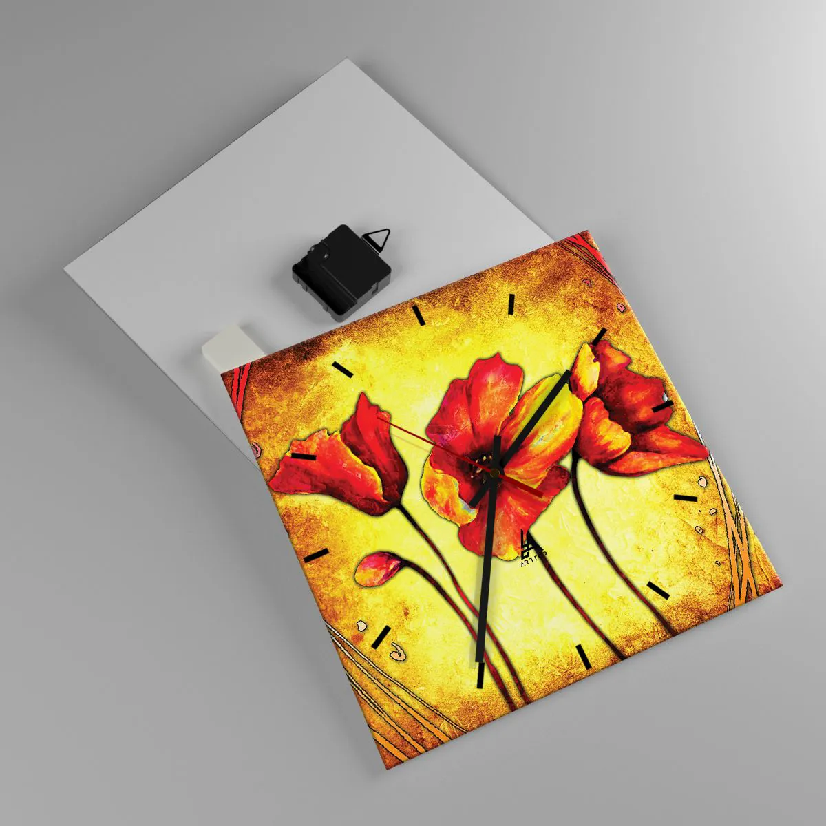 Falióra, Óra - Szecessziós díszítésben - 30x30 cm