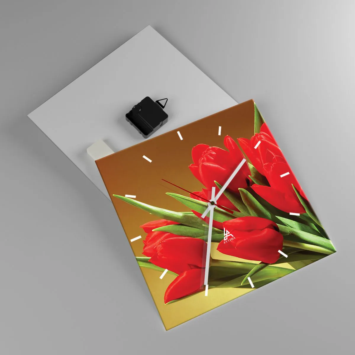 Ceas de perete - Ceas pe sticlă - O explozie de bucurie de primăvară - 30x30 cm