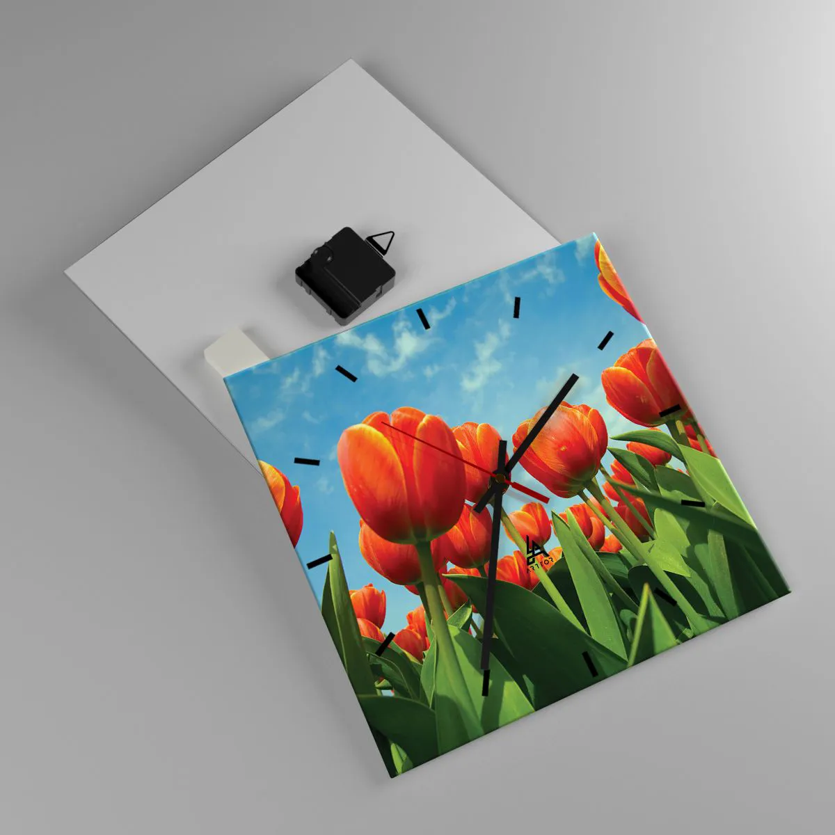 Ceas de perete - Ceas pe sticlă - Doar cerul albastru - 30x30 cm