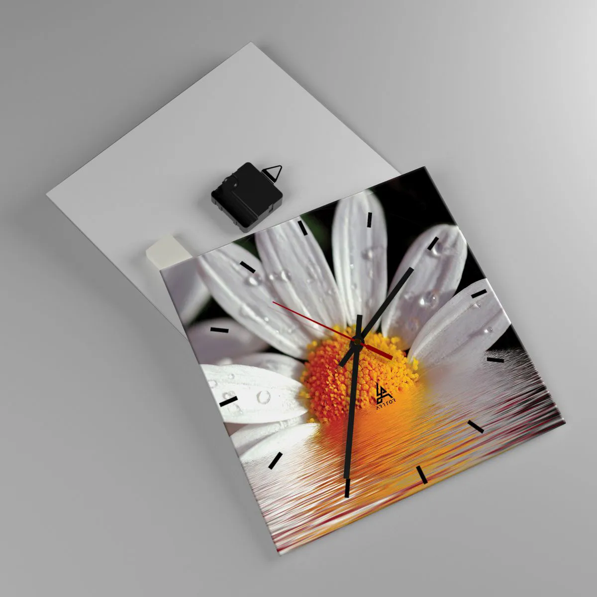 Väggklocka - Klocka på glas - Prästkrages uppstigande sol - 30x30 cm