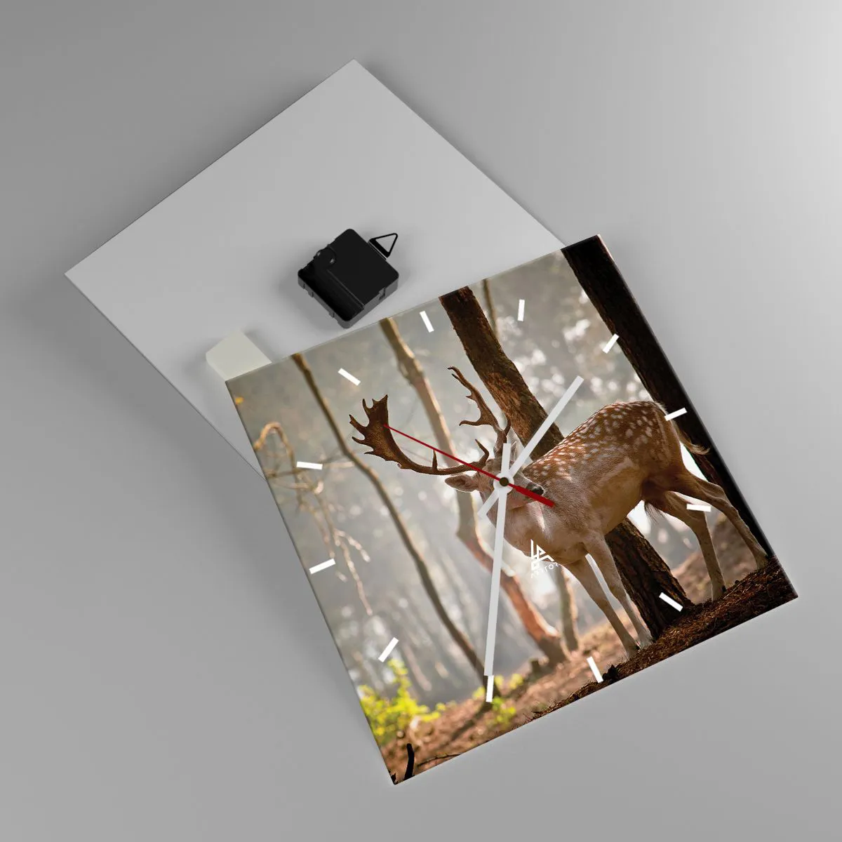 Väggklocka - Klocka på glas - Ungdomens ljus - 30x30 cm