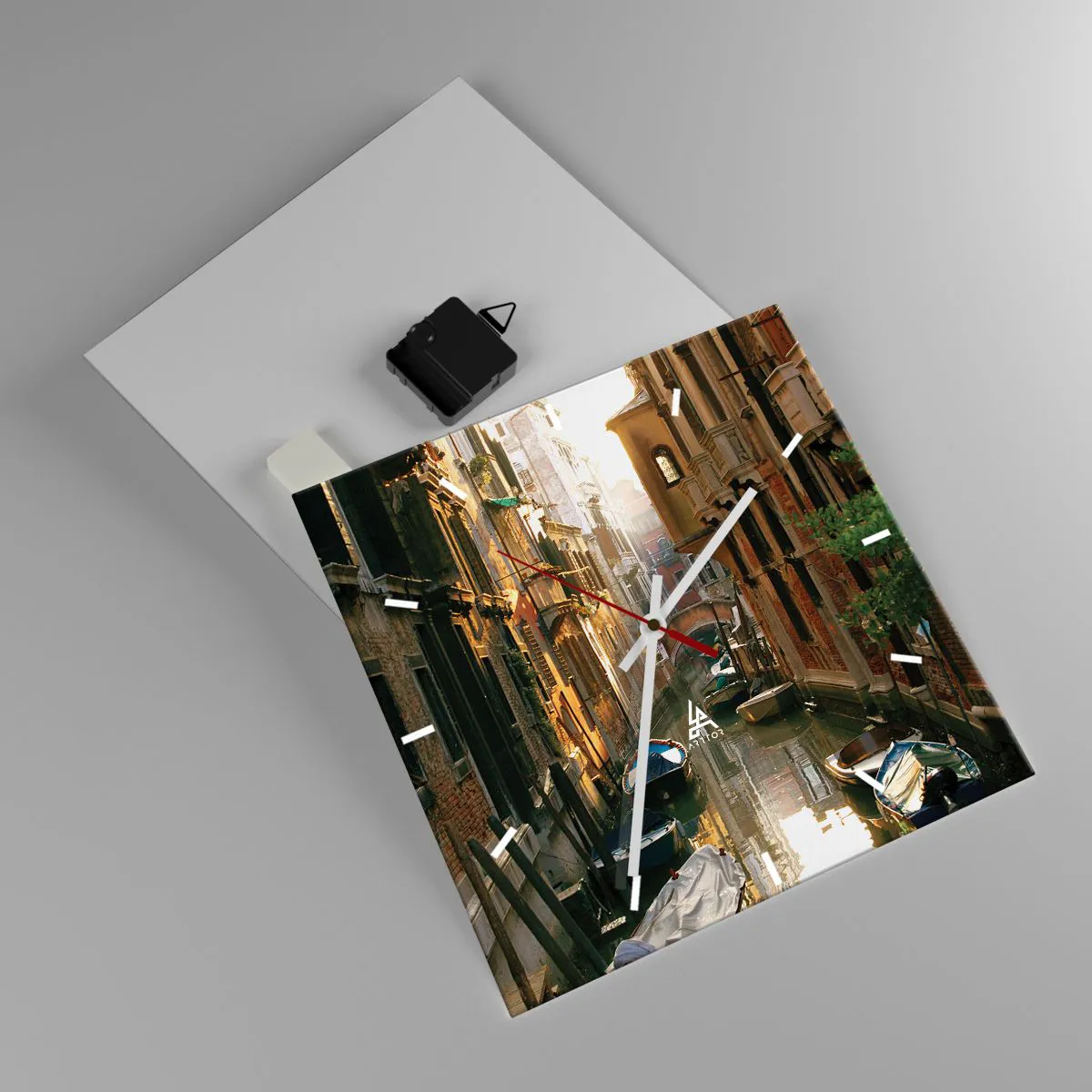 Relógio de parede - Relógio em vidro - Em um beco veneziano - 30x30 cm