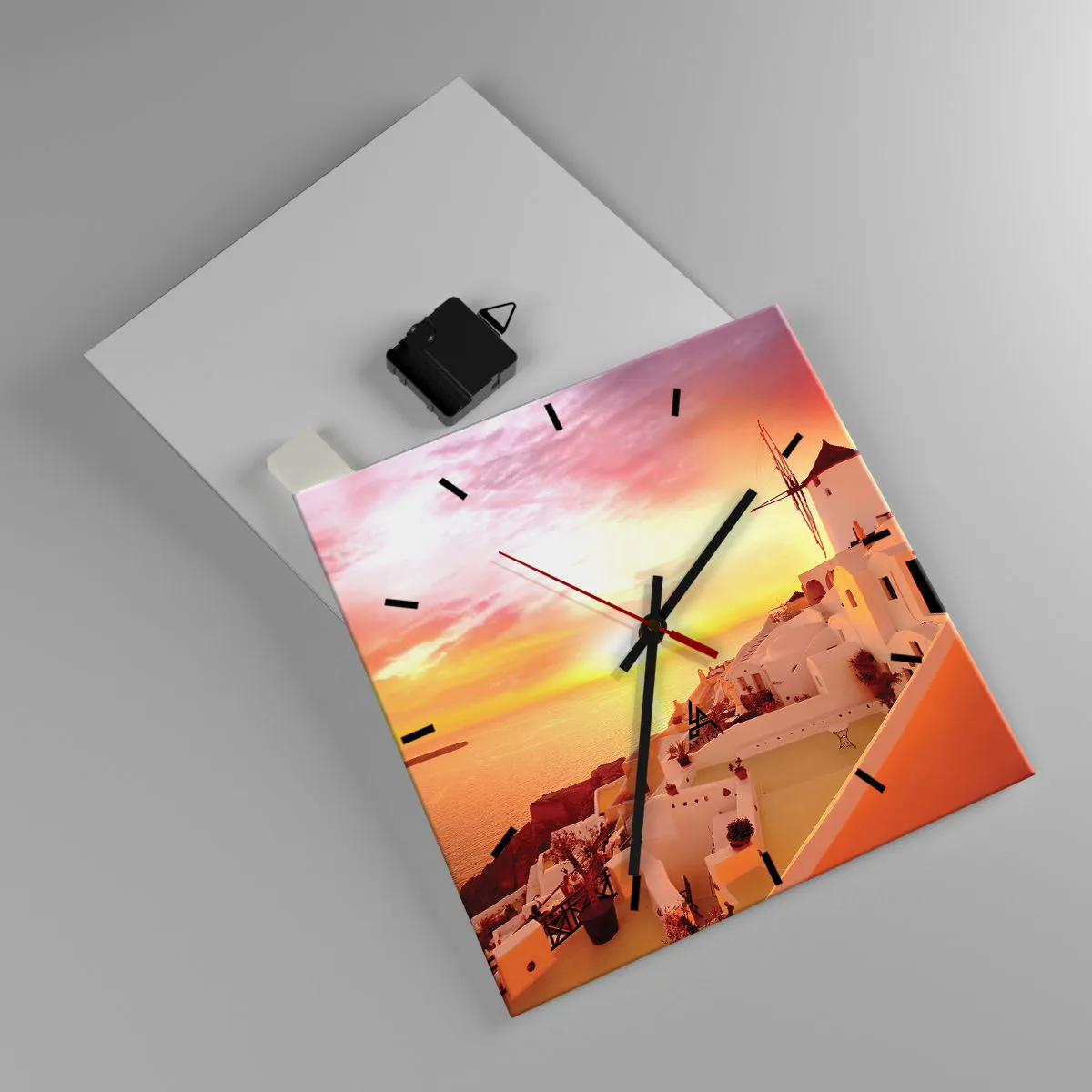 Nástenné hodiny - Rozplynúť sa v bielej a zlatej - 30x30 cm