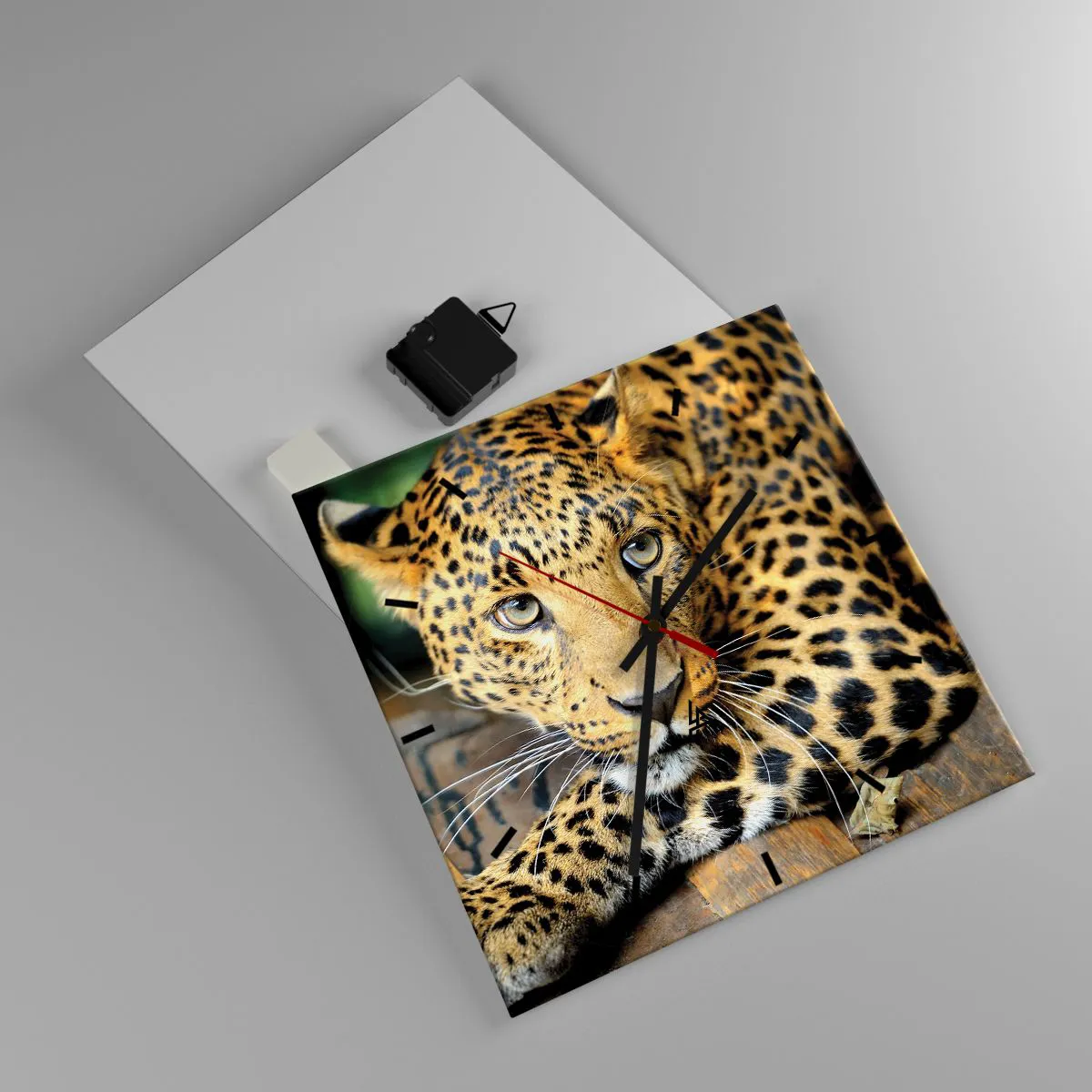 Wall clock - Clock on glass - Don't be Shy, Come Closer - 30x30 cm