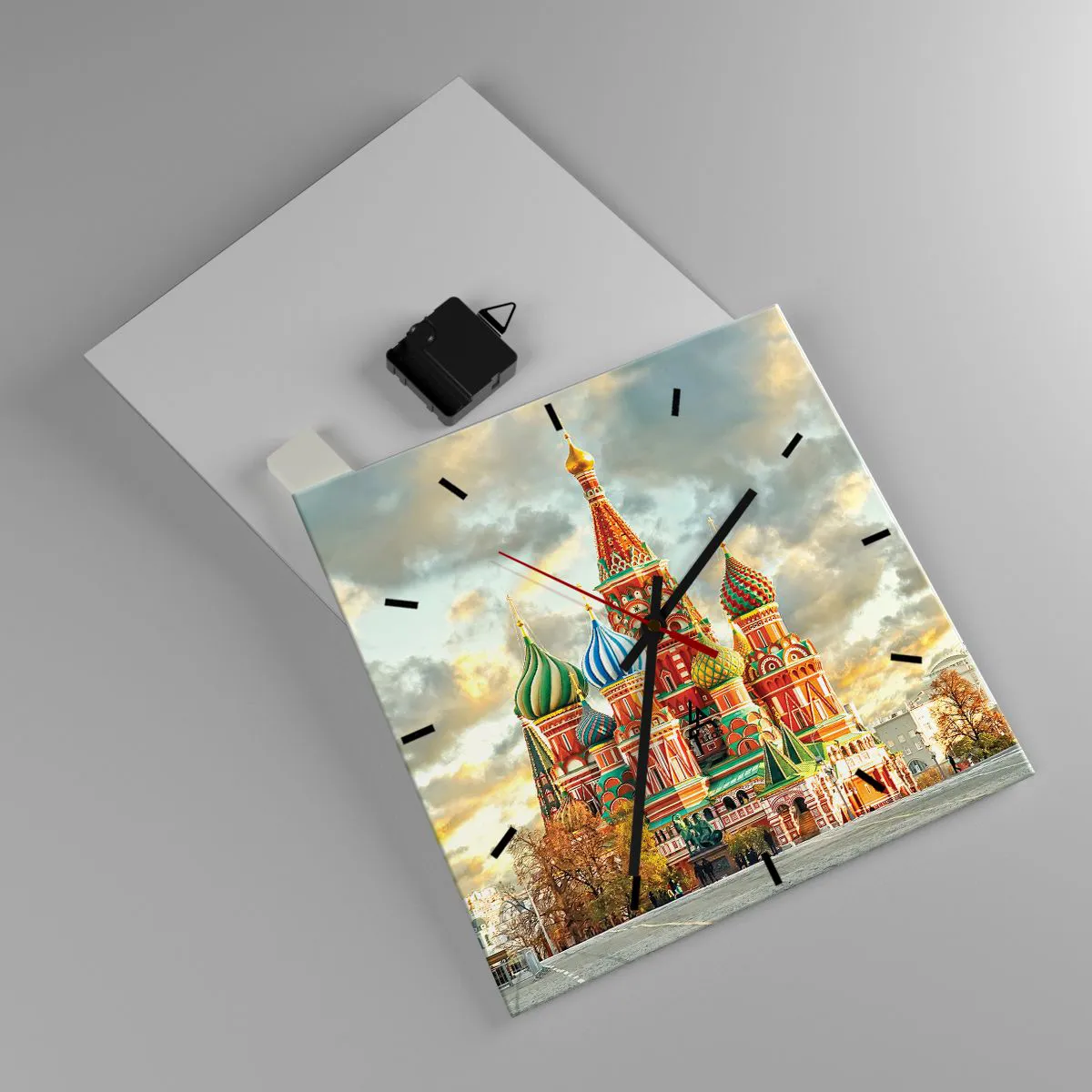 Horloge murale - Pendule murale - Une cathédrale colorée avec des dômes caractéristiques - 30x30cm - Même Disney ne l'aurait pas proposé - Décoration murale moderne pour le salon et la chambre ARTTOR