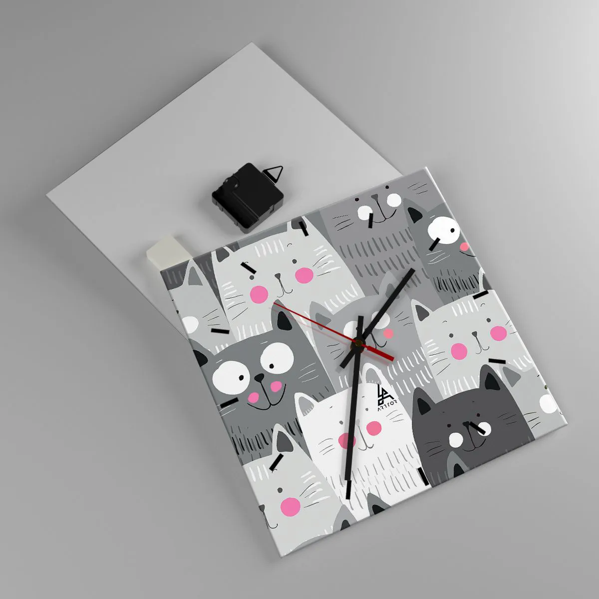 Nástěnné hodiny - Kočičí svět - 30x30 cm
