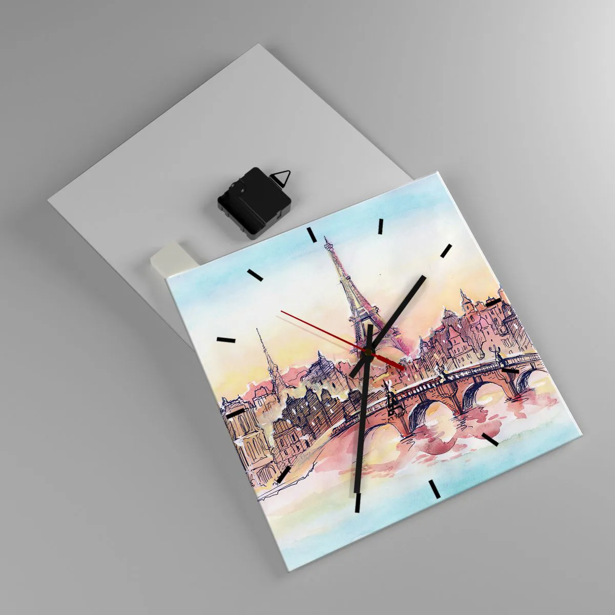 Ceas de perete - Ceas pe sticlă - Singurul oraș de acest fel din lume - 30x30 cm