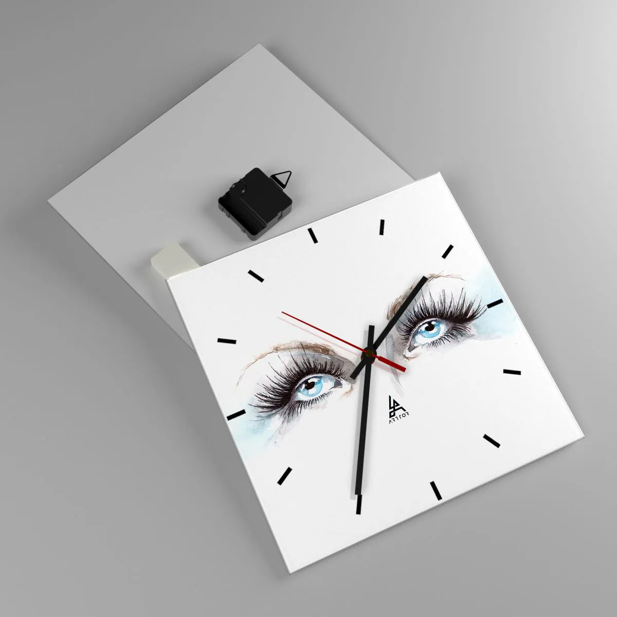 Relógio de parede - Relógio em vidro - Olhos de anjo? - 30x30 cm