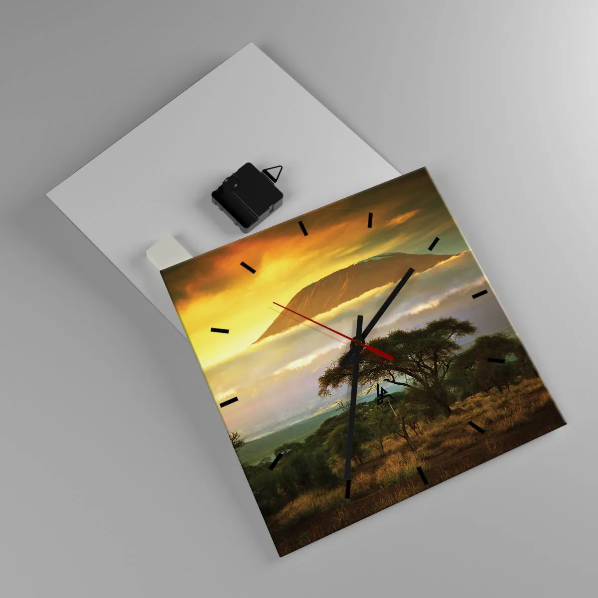 Ceas de perete - Ceas pe sticlă - Visul unui călător - 30x30 cm