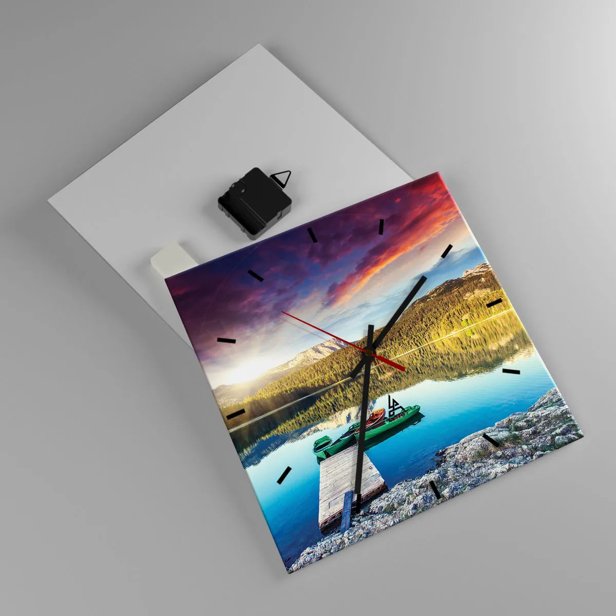 Ceas de perete - Ceas pe sticlă - Spre o apă netedă ca o oglindă - 30x30 cm