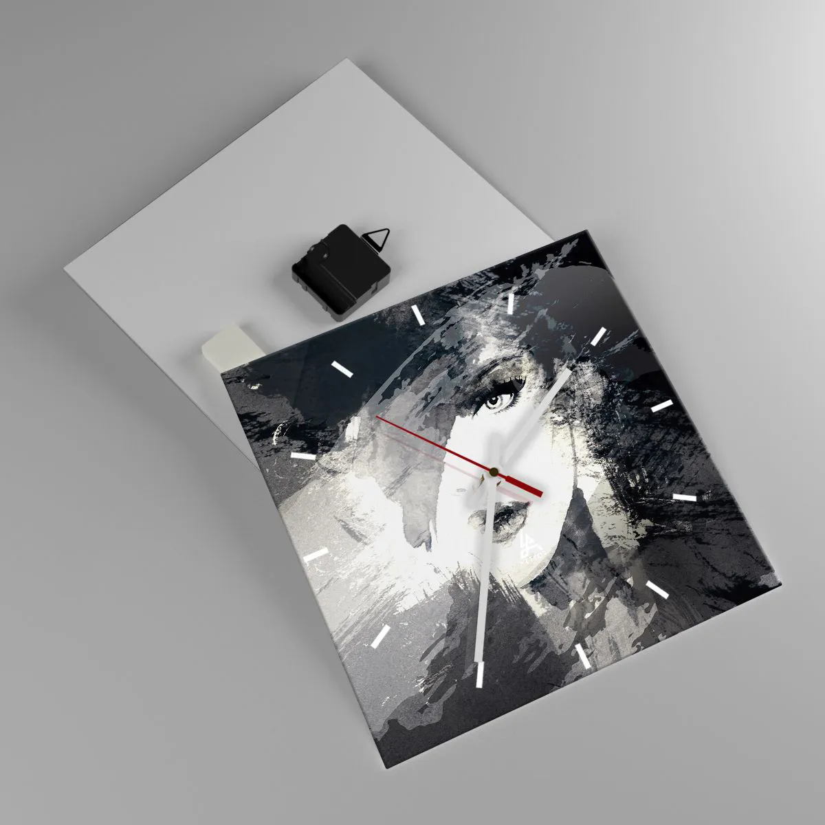 Falióra, Óra - Szürke fátyol mögül - 30x30 cm