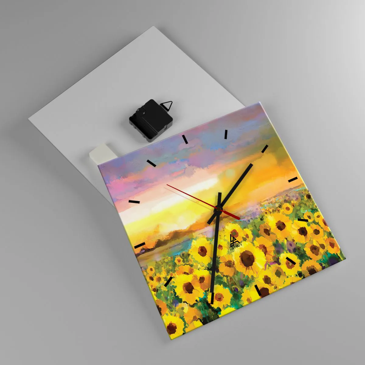 Ceas de perete - Ceas pe sticlă - Soarele însuși a coborât pe pământ - 30x30 cm