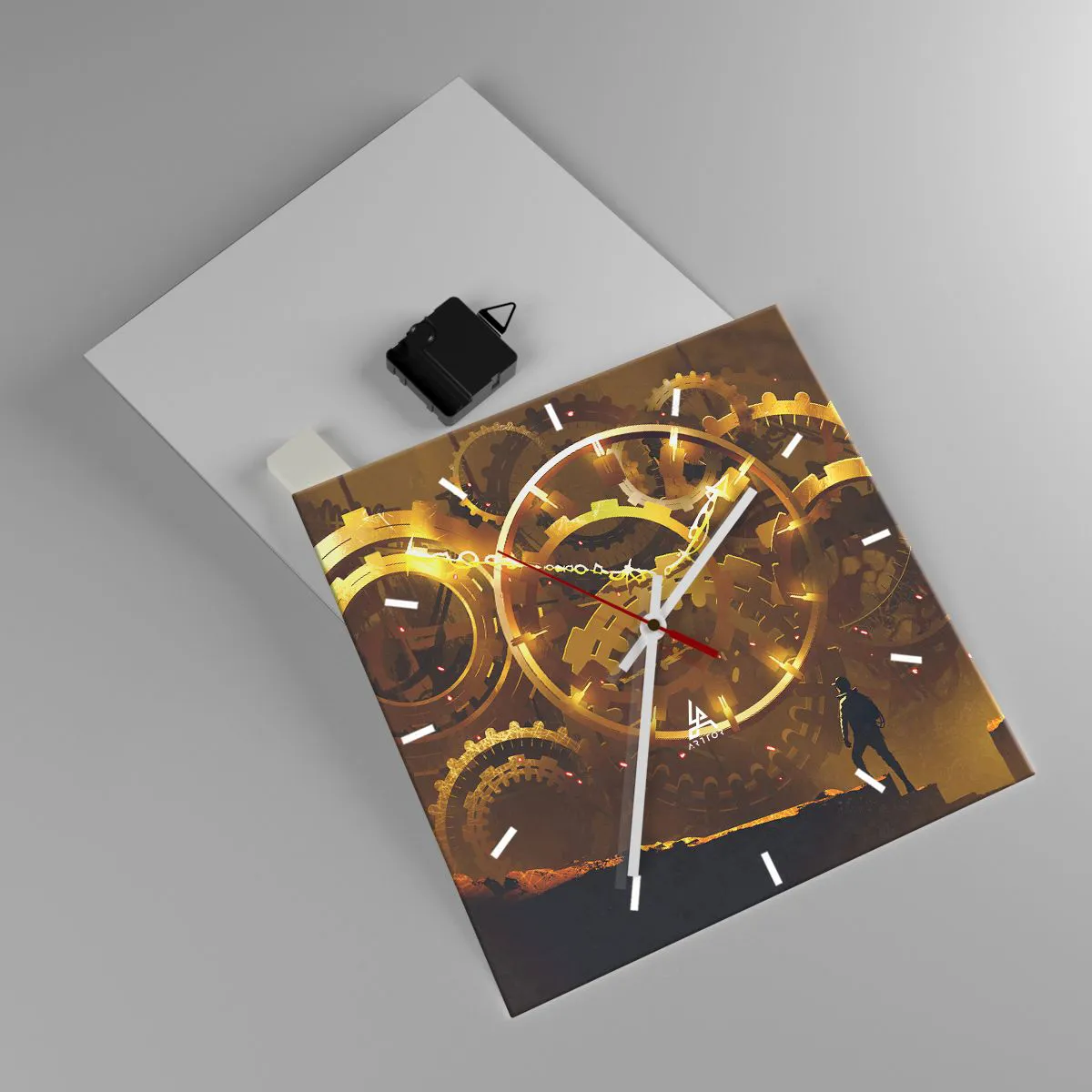 Ceas de perete - Ceas pe sticlă - La sursa timpului - 30x30 cm