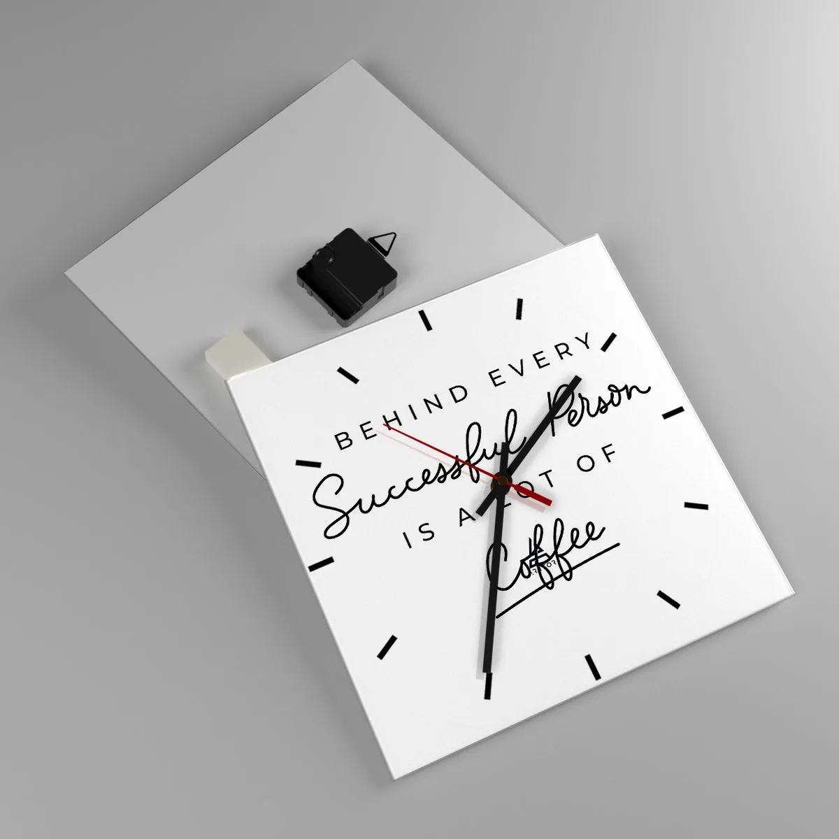 Ceas de perete - Ceas pe sticlă - Secretul succesului - 30x30 cm