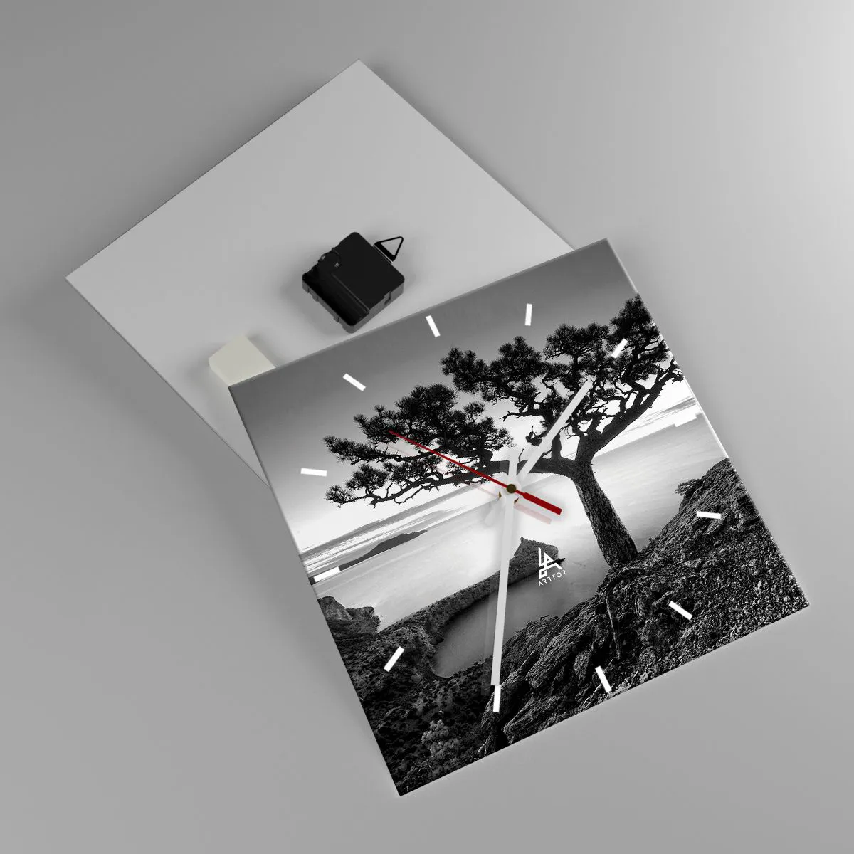 Relógio de parede - Relógio em vidro - Paz até ao horizonte - 30x30 cm