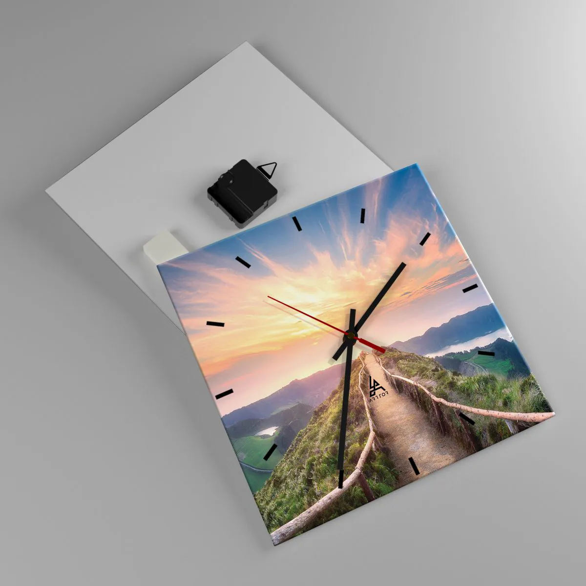 Ceas de perete - Ceas pe sticlă - Aproape de cer - 30x30 cm