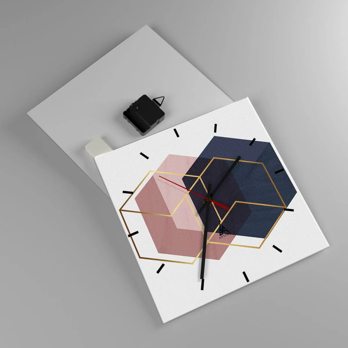 Ceas de perete - Ceas pe sticlă - Puterea simplității - 30x30 cm
