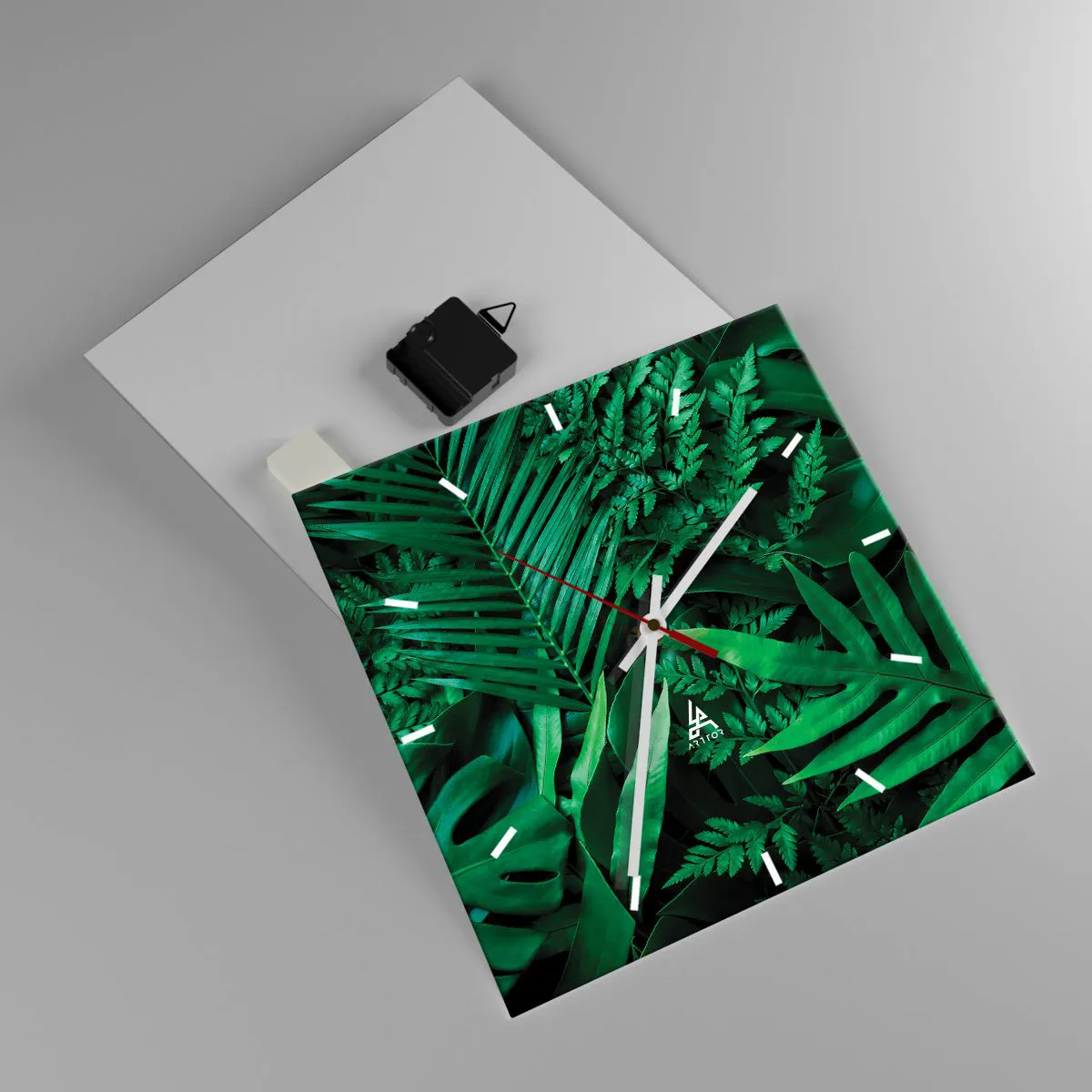 Wandklok - Klok - Ineengedoken in het groen - 30x30 cm