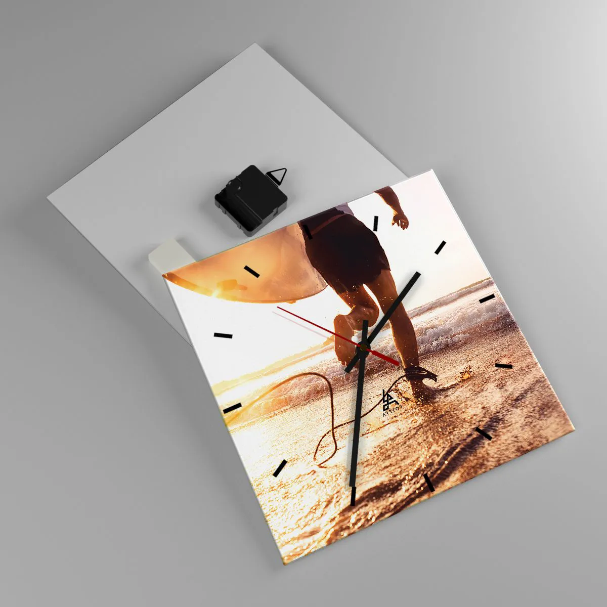 Relógio de parede - Relógio em vidro - Encontro das ondas - 30x30 cm