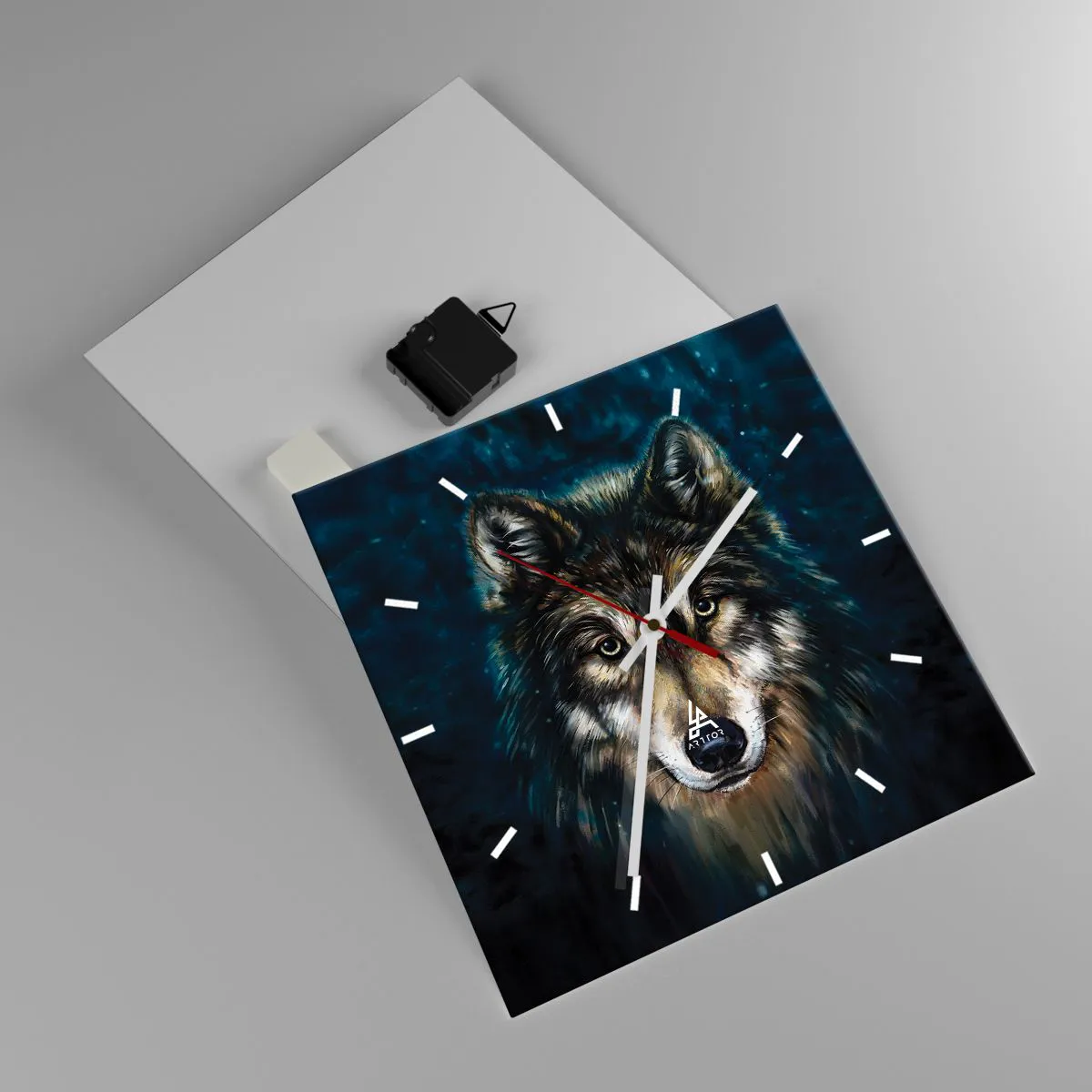 Ceas de perete - Ceas pe sticlă - Alfa? Și omega - 30x30 cm