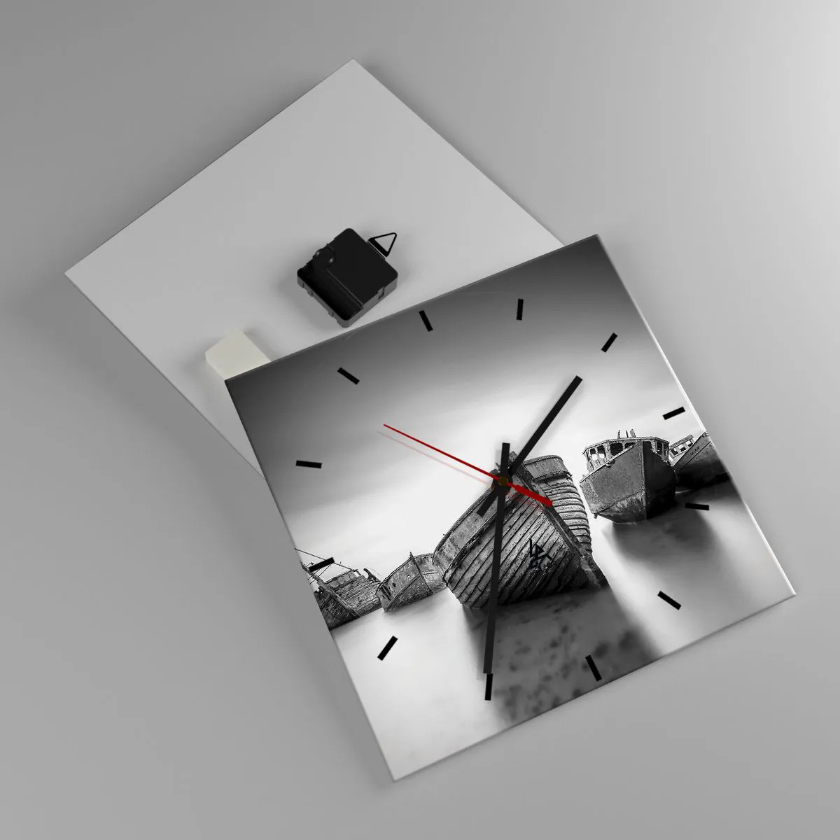 Wall clock - Clock on glass - Now Only a Memory - 30x30 cm