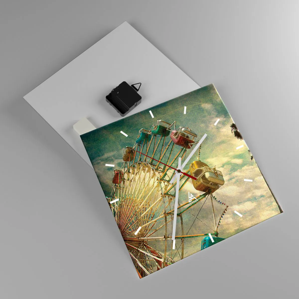 Wall clock - Clock on glass - There Will Be Fun… - 30x30 cm