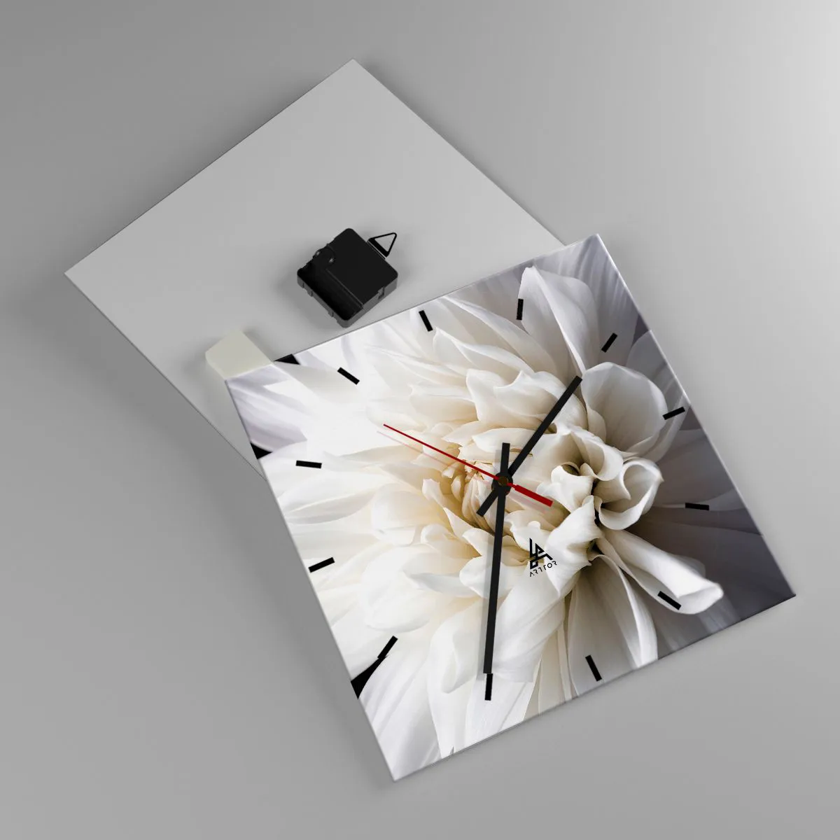 Wall clock - Clock on glass - Bride's Morning - 30x30 cm