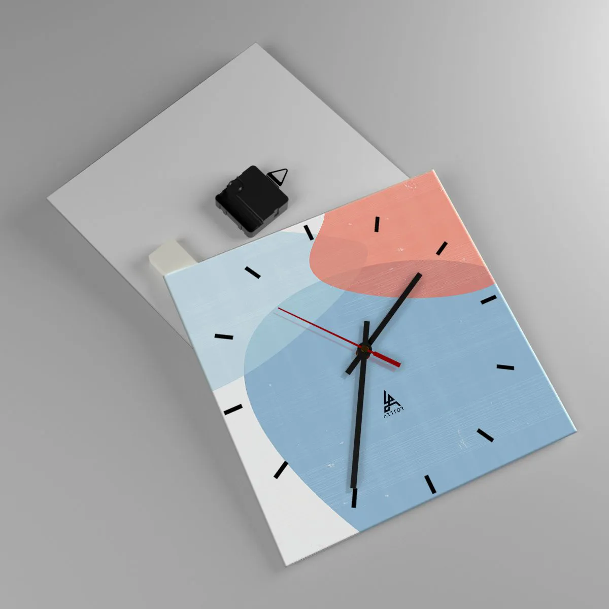 Ceas de perete - Ceas pe sticlă - Relații pastelate - 30x30 cm