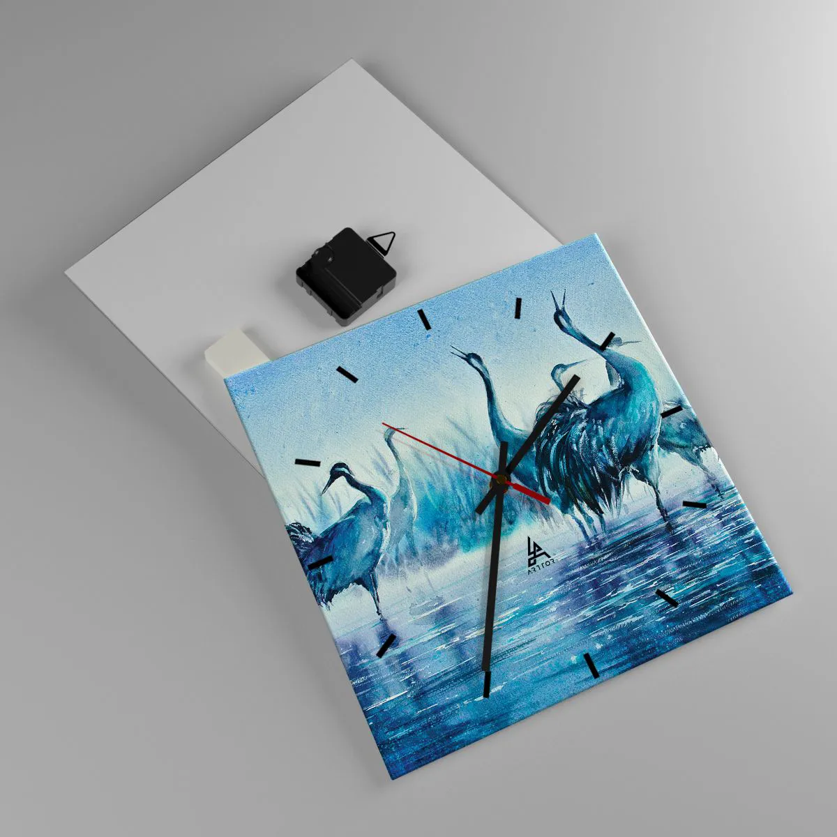 Ceas de perete - Ceas pe sticlă - Întâlnirea de dimineață - 30x30 cm