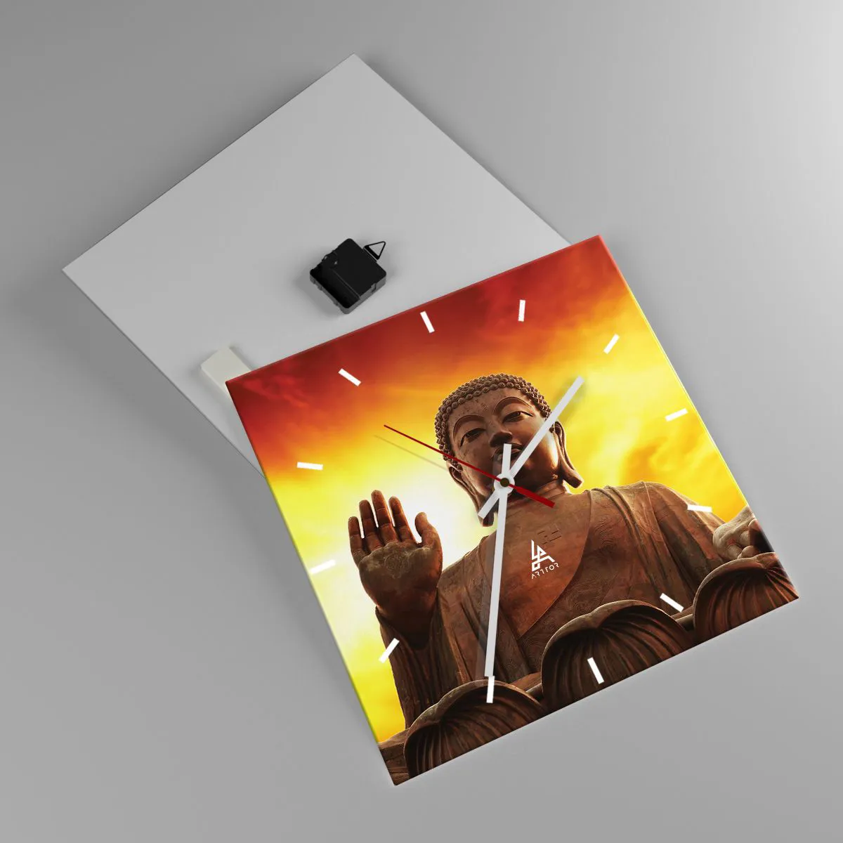 Ceas de perete - Ceas pe sticlă - Pacea lumii - 40x40 cm