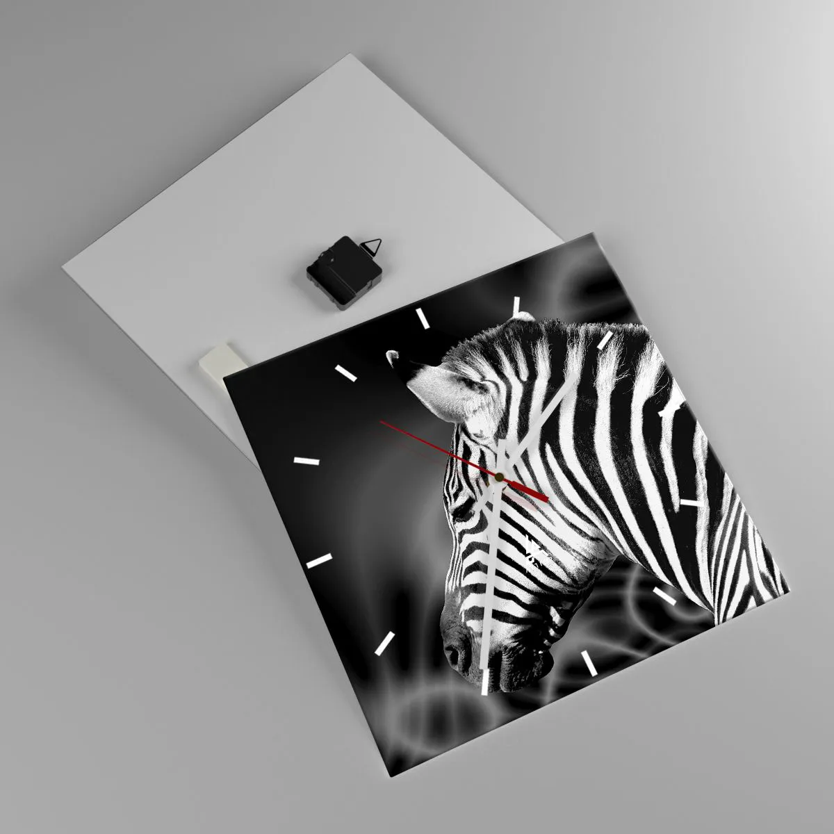 Reloj de pared - Reloj de vidrio - El blanco es blanco, el negro es negro - 40x40 cm