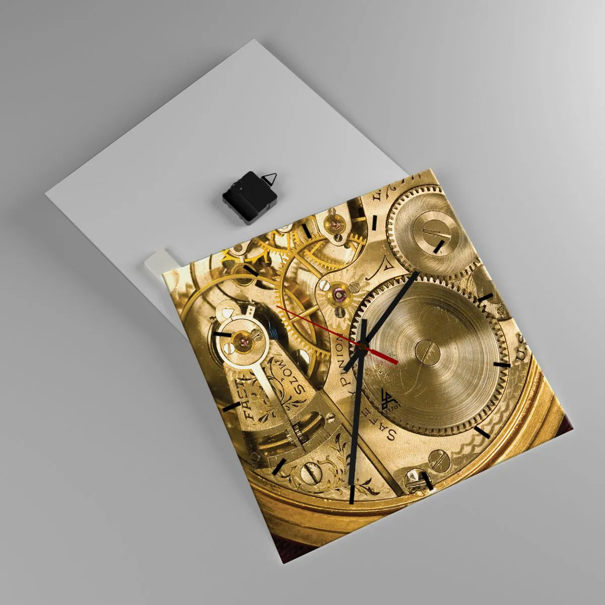 Wanduhr - Glasuhr - Geh mit der Zeit - 40x40 cm