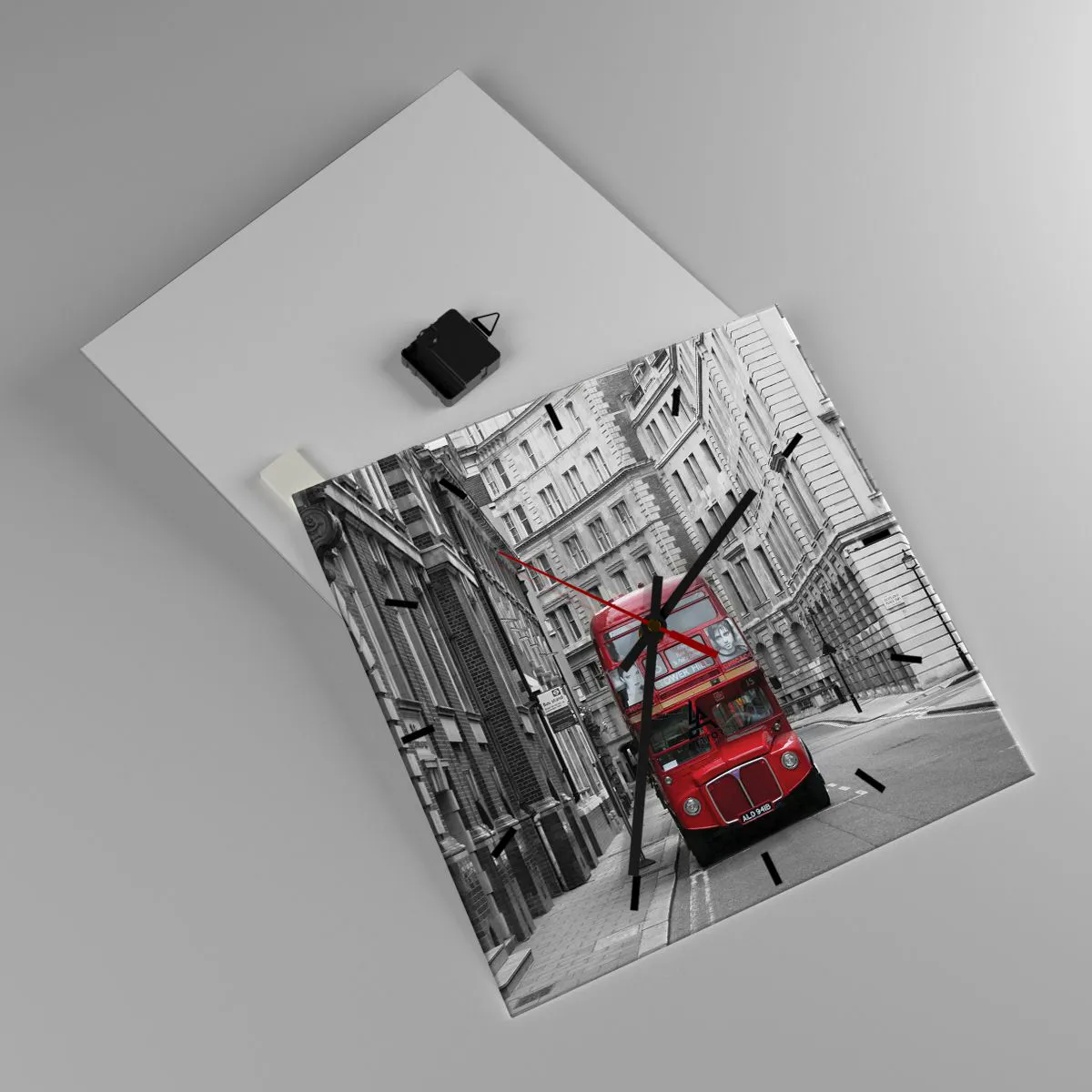 Wanduhr - Glasuhr - Der Alltag muss nicht grau sein - 40x40 cm