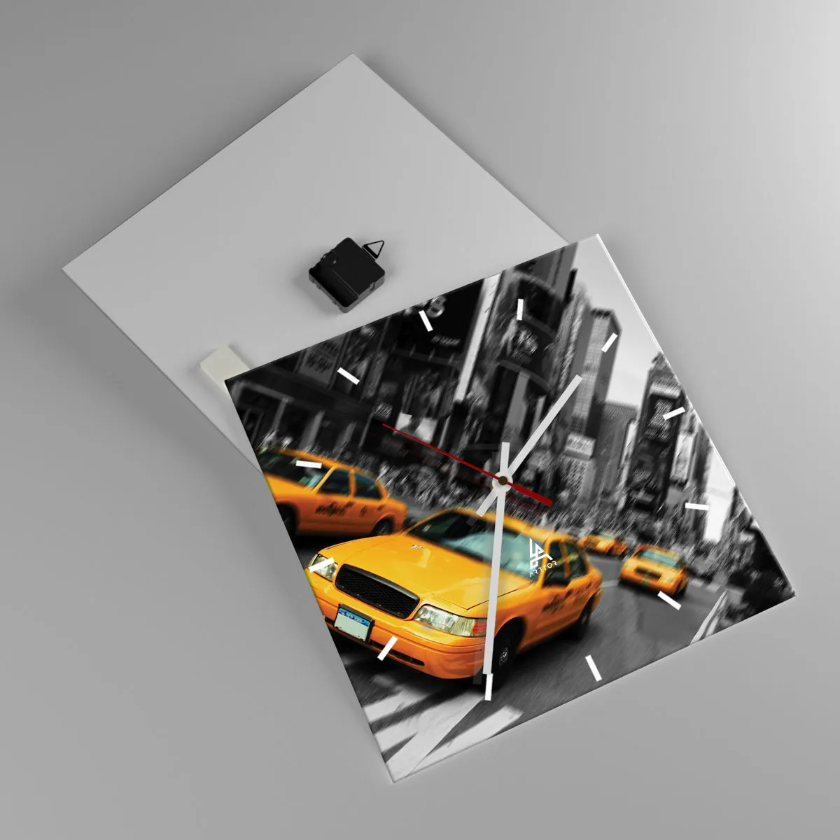 Väggklocka - Klocka på glas - New Yorks soldroppar - 40x40 cm