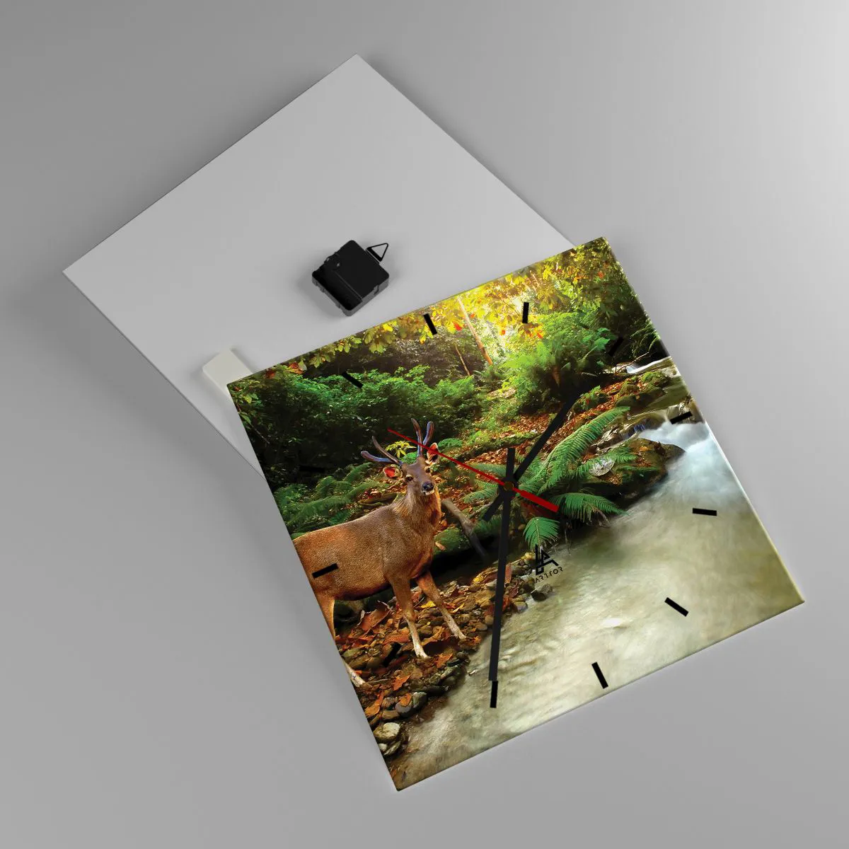 Ceas de perete - Ceas pe sticlă - Bun venit în lumea mea - 40x40 cm