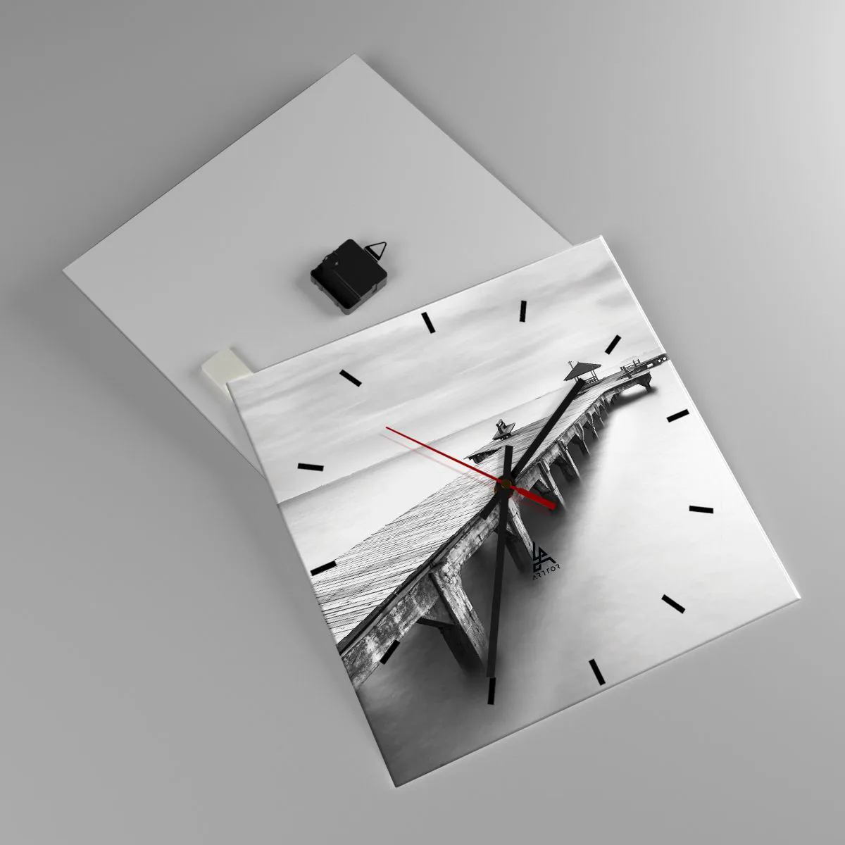 Wanduhr - Glasuhr - In die Ferne - 40x40 cm