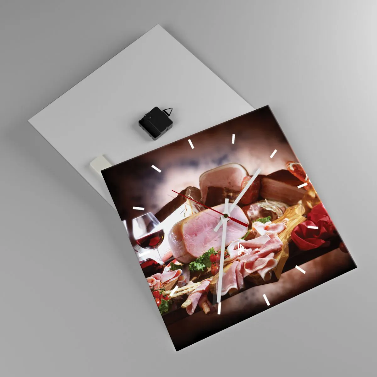 Relógio de parede - Relógio em vidro - Um sonho culinário com uma jarra - 40x40 cm