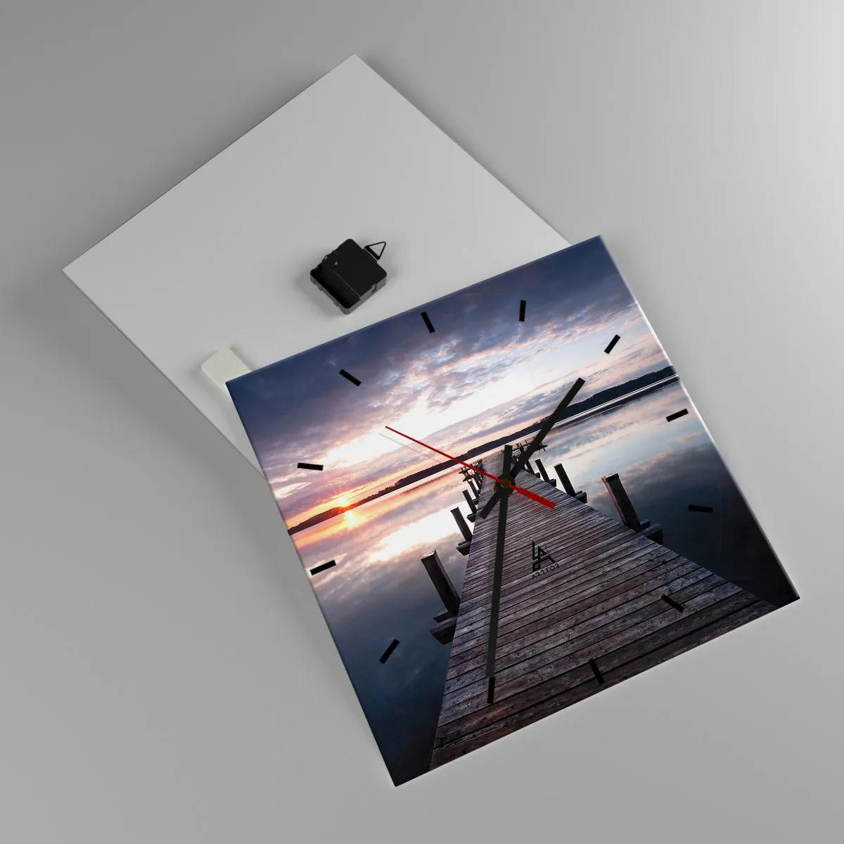 Ceas de perete - Ceas pe sticlă - Granița tăcută dintre zi și noapte - 40x40 cm