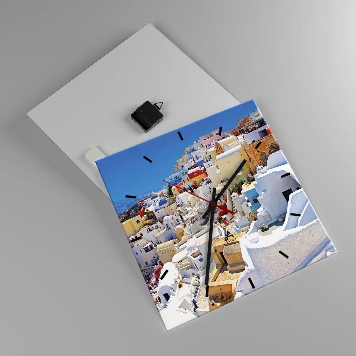 Relógio de parede - Relógio em vidro - O sonho de um verão grego - 40x40 cm