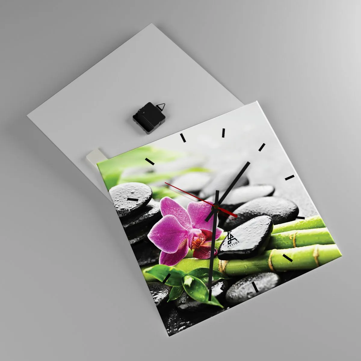 Ceas de perete - Ceas pe sticlă - Într-un echilibru pașnic - 40x40 cm