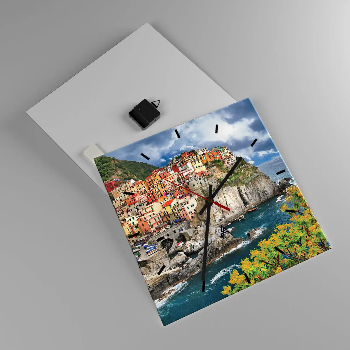 Wanduhr - Glasuhr - Eine Gruppe umarmt die Felsen - 40x40 cm