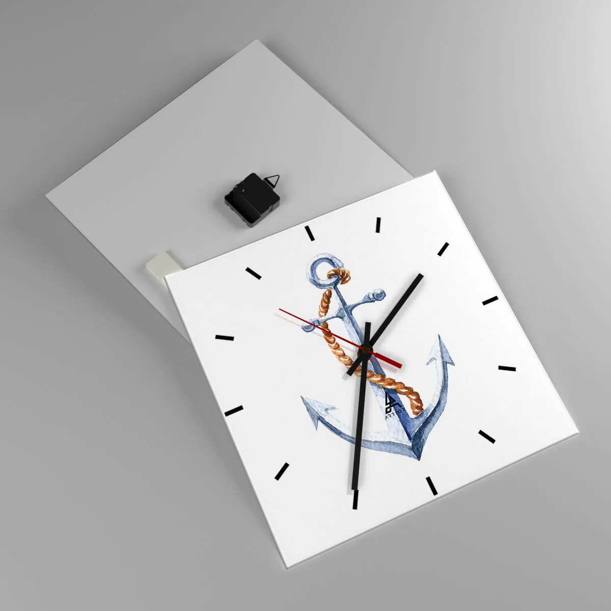 Wanduhr - Glasuhr - Ahoi Abenteuer! - 40x40 cm