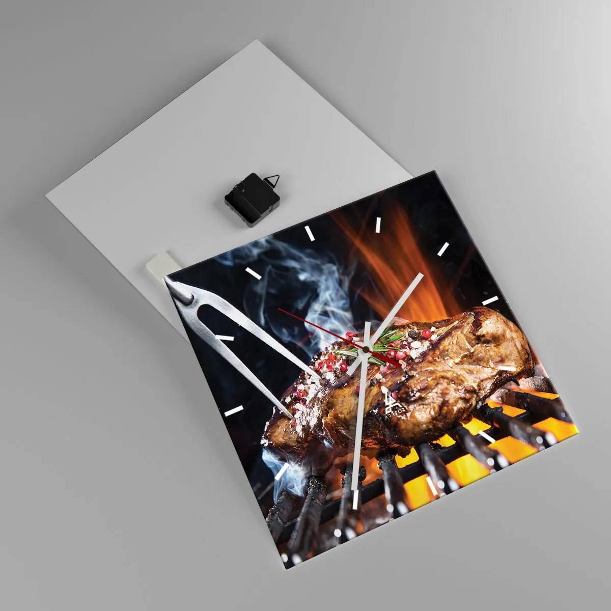 Ceas de perete - Ceas pe sticlă - Suculente și parfumate - 40x40 cm