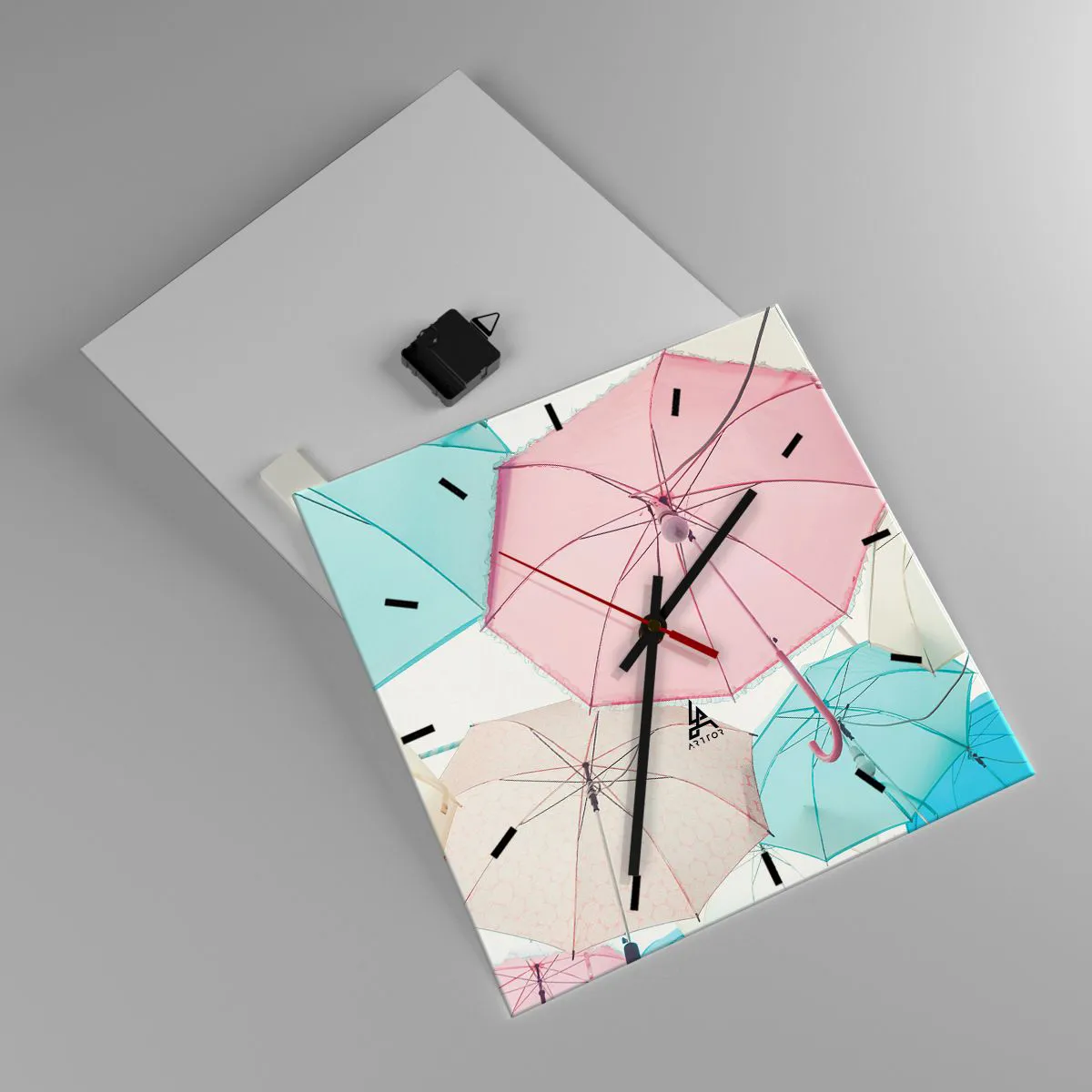 Zegar ścienny - Czasem słońce, czasem deszcz - 40x40 cm