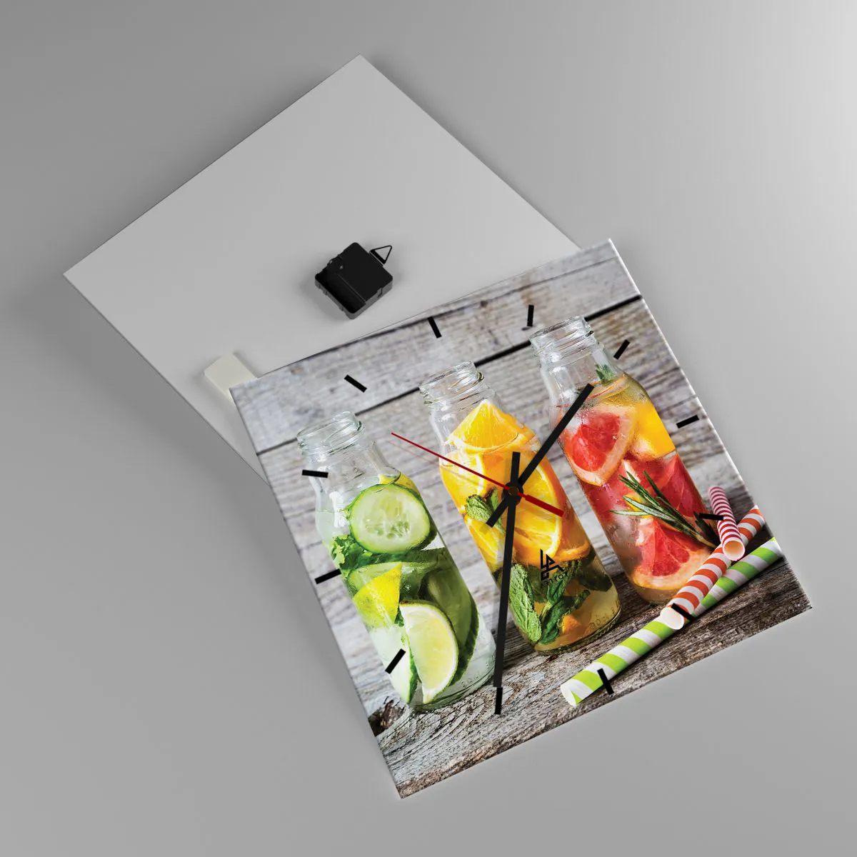 Ceas de perete - Ceas pe sticlă - Sănătoase prin natura - 40x40 cm