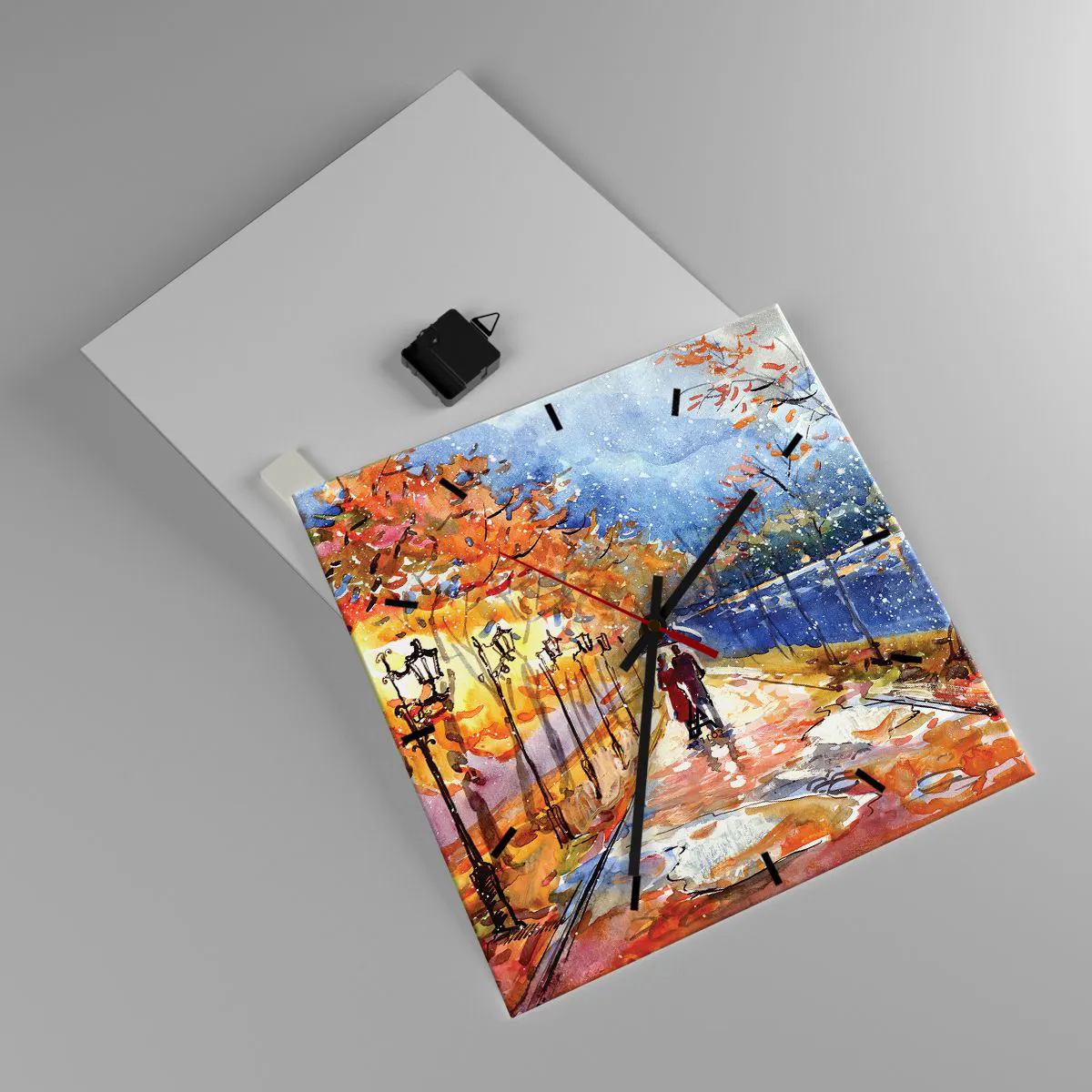 Ceas de perete - Ceas pe sticlă - Împreună până la limita de timp - 40x40 cm