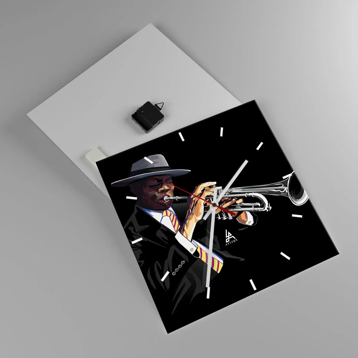 Ceas de perete - Ceas pe sticlă - Farmecul unei școli vechi - 40x40 cm