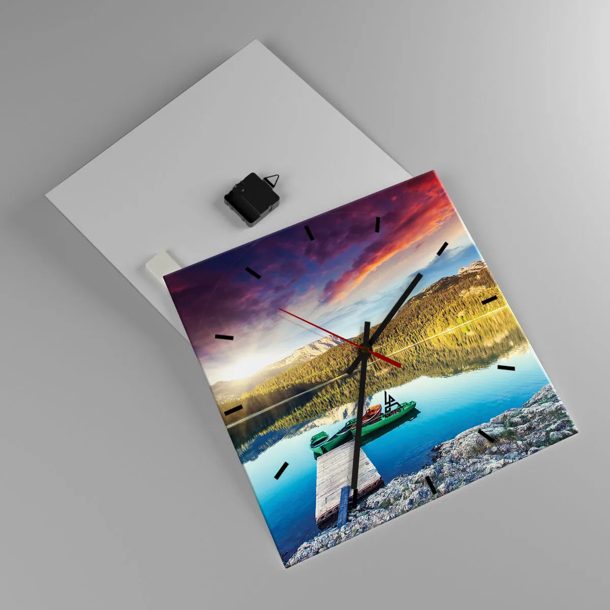 Ceas de perete - Ceas pe sticlă - Spre o apă netedă ca o oglindă - 40x40 cm