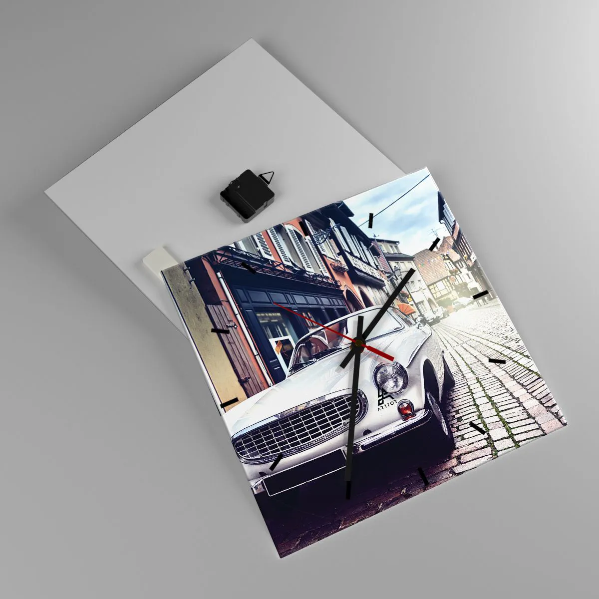 Zegar ścienny - Przeszłość to dziś - 40x40 cm