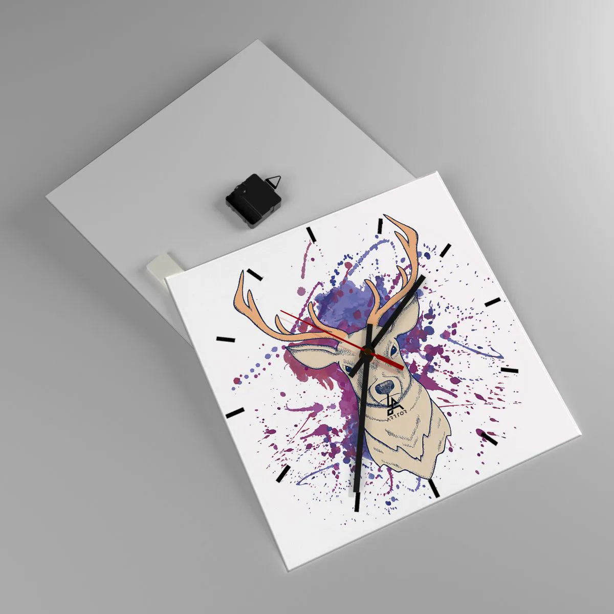 Ceas de perete - Ceas pe sticlă - Curaj și echilibru - 40x40 cm